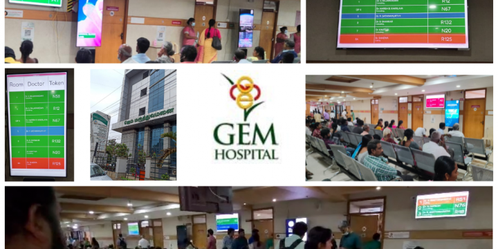 GEM Multispeciality Hospital, Coimbatore, Implements Logic Research Labs Smart Token & Queue Management Software