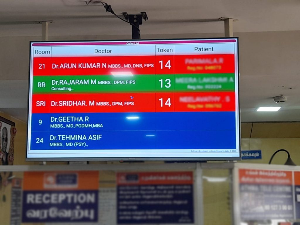 Token Display & Queue Management System for Hospitals
